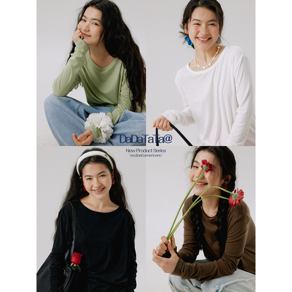 晶咕白标DADATATA【素静时光】莱赛尔桑蚕丝T恤大码微胖mm高级感