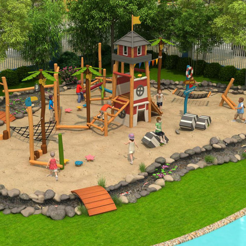 儿童木制攀爬幼儿园木屋滑滑梯