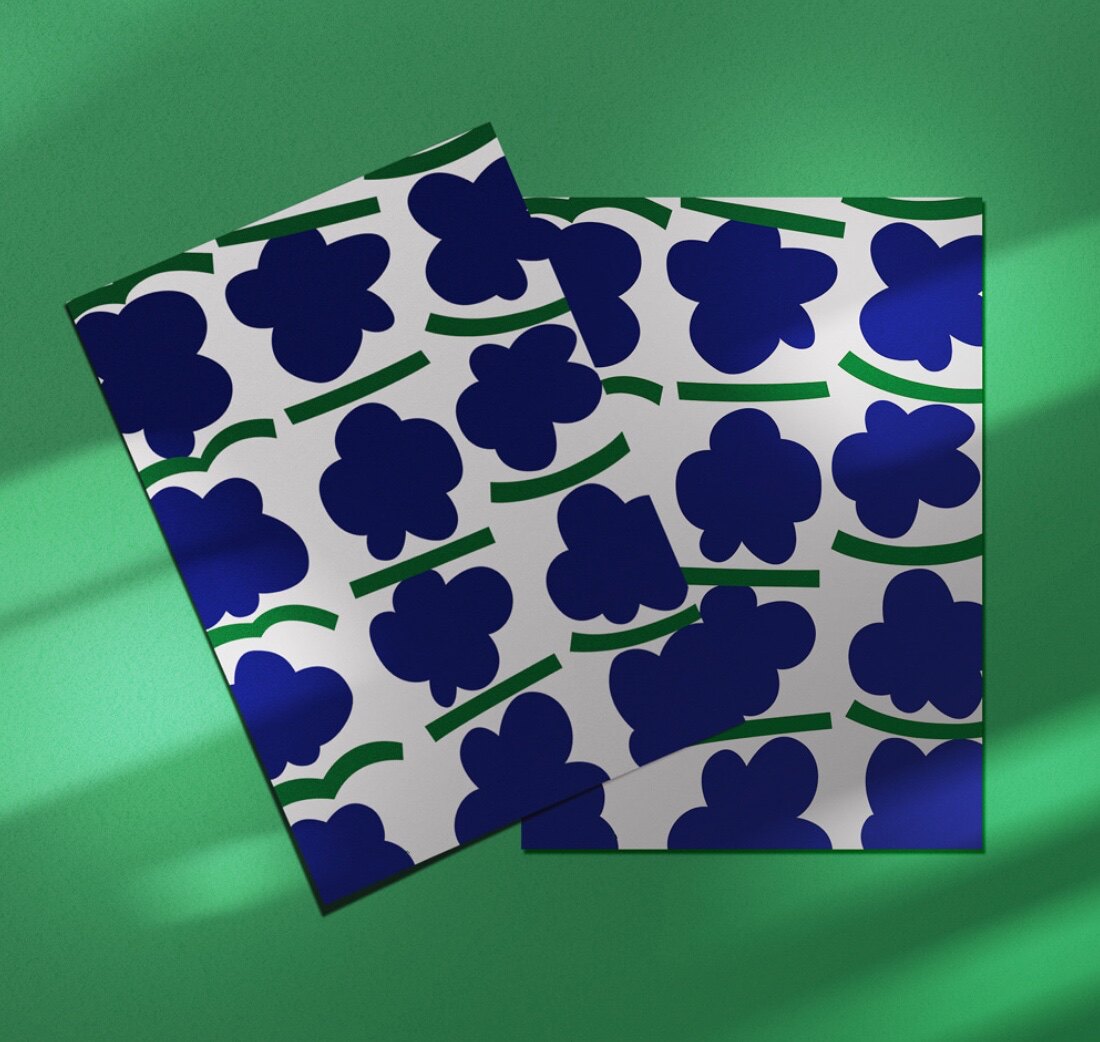 韩国小众ins复古蓝色花朵 艺术海报咖啡馆店铺装饰画拍照道具