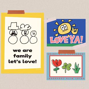 korea ins清新春日配色简约组合 彩色海报套装 美好生活