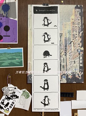 国可爱奶牛猫海报装饰挂画
