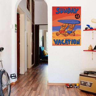 猫猫英雄冒险 多巴胺风日韩系开店背景墙贴创意ins小众海报装饰画