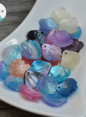 君绾青丝雕刻醋酸13*15MM牡丹花瓣吊坠手工玉簪花发簪diy材料配件