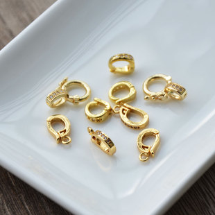 君绾青丝铜镀真金百搭万能扣可拆卸吊扣手链扣项链扣连接卡扣diy