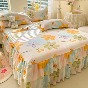 通用纯棉全棉床笠遮丑下摆床罩公主风花边款 2026新款 床裙单件四季