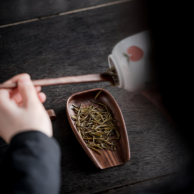 实木茶则三件套茶荷茶则茶具配件高档茶称茶勺简约创意胡桃木套装