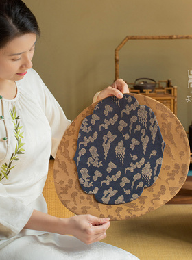 知舍·精棉云纹干泡席手工双层新中式复古宫廷风茶垫