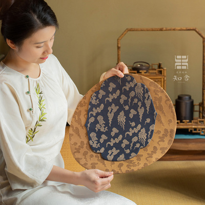 知舍·精棉云纹干泡席手工双层新中式复古宫廷风茶垫