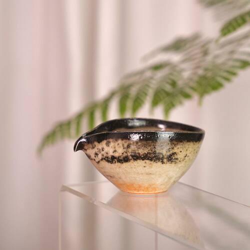 圣晓手作志野烧柴烧高档泡茶碗功夫茶具盖杯孤品公道景德镇陶瓷