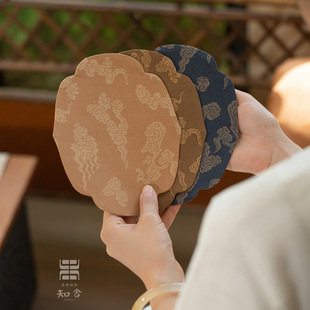 知舍·精棉云纹壶承杯垫新中式复古宫廷风隔热双层茶桌垫