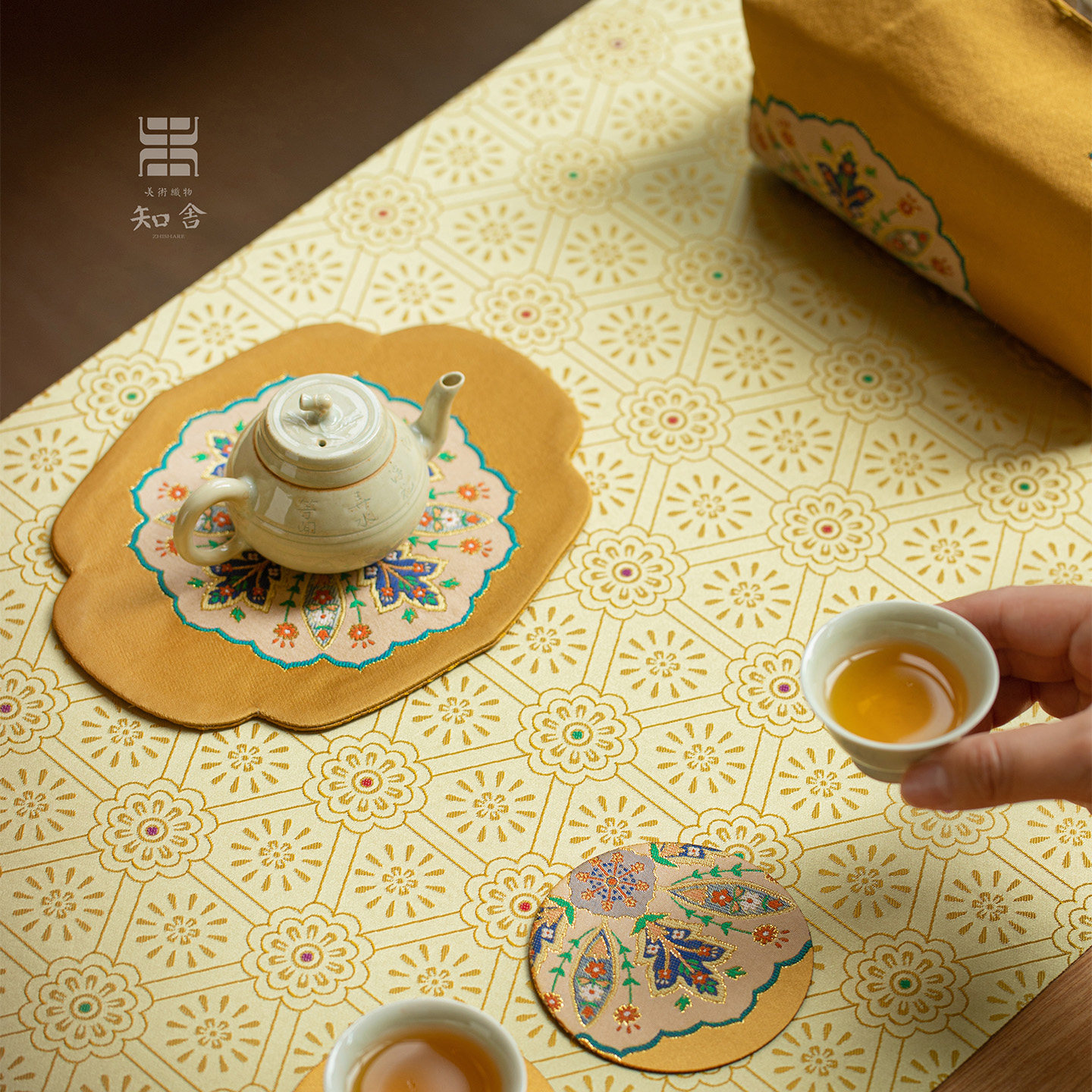 知舍·镜花源壶承&杯垫中式复古宫廷风手工双层茶垫茶道配件,居家布艺,茶席,淘宝优惠券,粉丝福利购,淘宝优惠卷