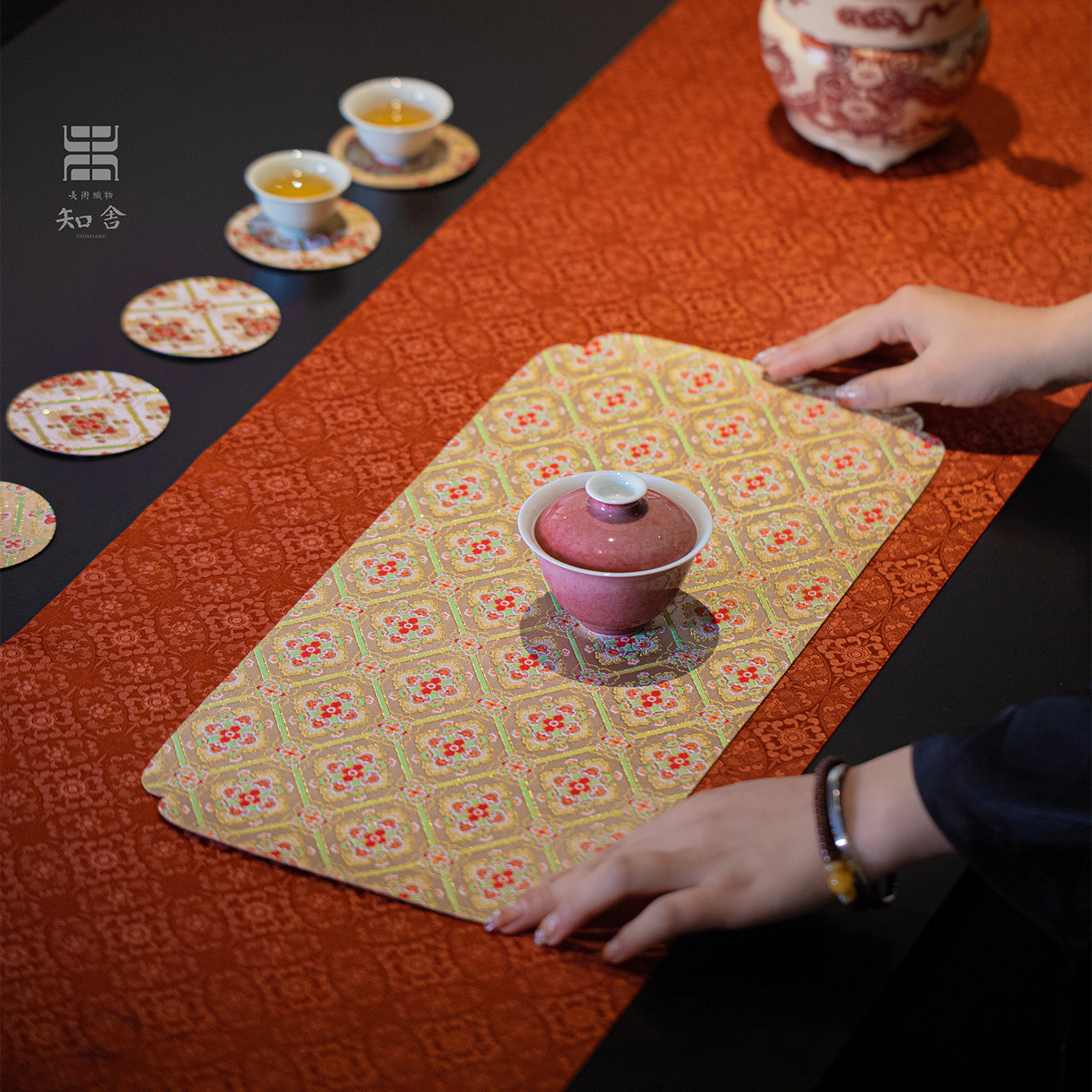 知舍·如意菱纹锦干泡席新中式复古宫廷风双层茶垫,居家布艺,茶席,淘宝优惠券,粉丝福利购,淘宝优惠卷