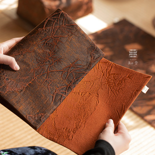 知舍·香云纱平安竹茶席 双层新中式复古宫廷风茶桌垫