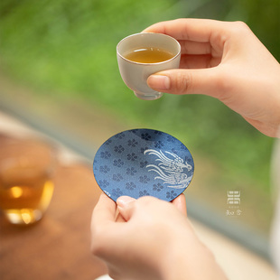 知舍·静好系列杯垫新中式复古宫廷风隔热双层茶桌垫