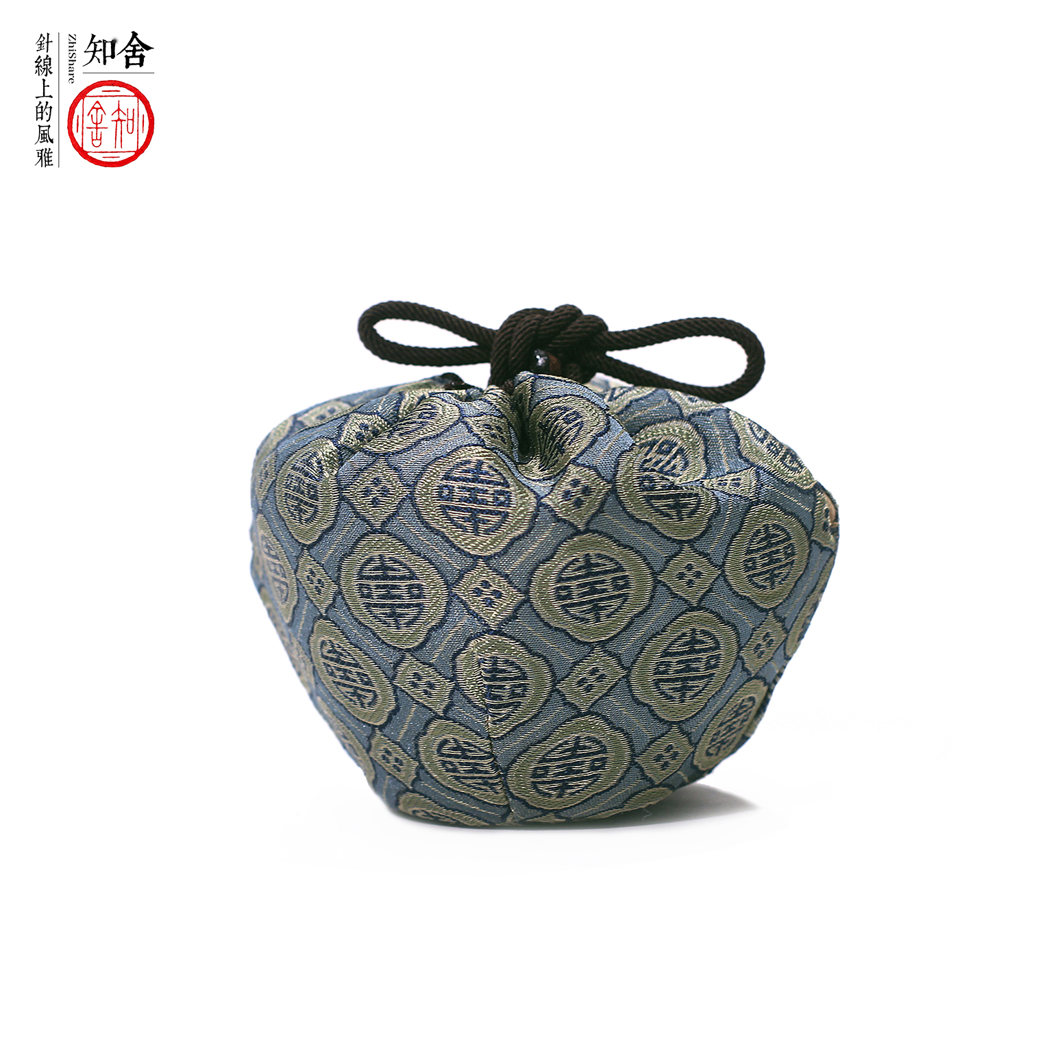 知舍真丝仕覆袋加棉软底茶杯袋茶道零配手工布艺旅行布袋收纳袋