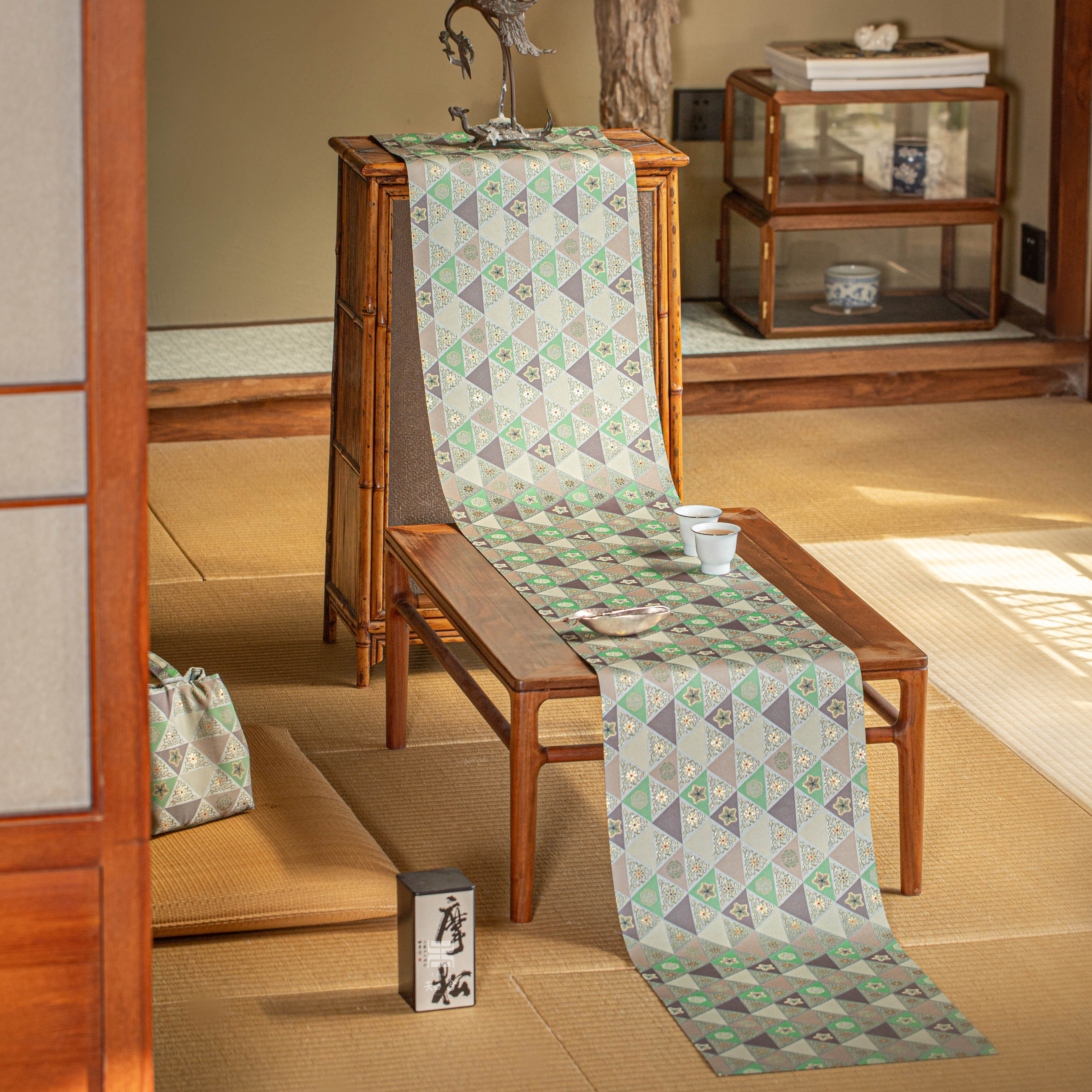 知舍·金彩山花纹茶席 复古 新中式轻奢 高端茶桌台布双面桌旗,居家布艺,茶席,淘宝优惠券,粉丝福利购,淘宝优惠卷