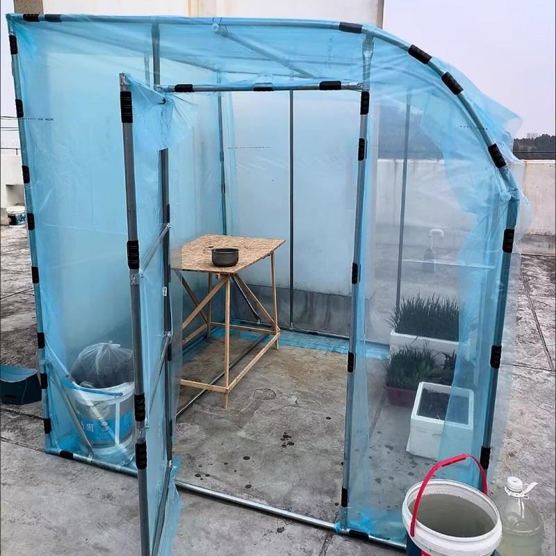 温室暖棚大棚骨架全套暖房圆顶防水温棚塑料棚遮阳棚花房庭院养鸡