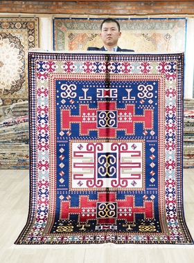 天匠美式复古客厅地毯蒙古地毯宁夏地毯122x183cm