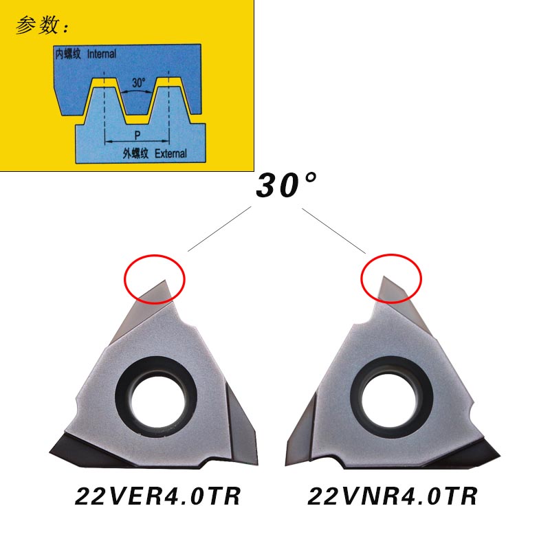 成都锋宜TR-30°立装型螺纹刀片22VNR4.0TR TP04/22VER5.0TR TP04 五金/工具 其他刃具 原图主图