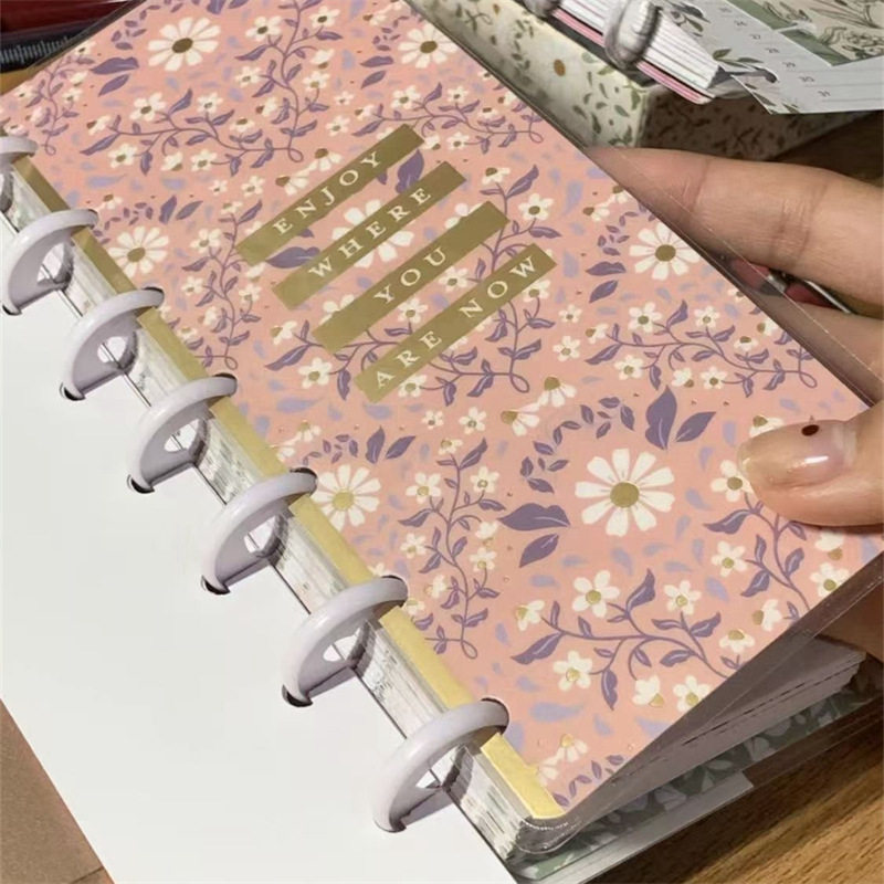 小红书同款碎花碧桂花梦日程手账本高颜值便携蘑菇扣日记笔记本子