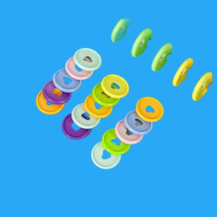 bind Disc 10pcs 32MM蘑菇孔笔记本活页扣塑料28MM彩色爱心圆盘HP