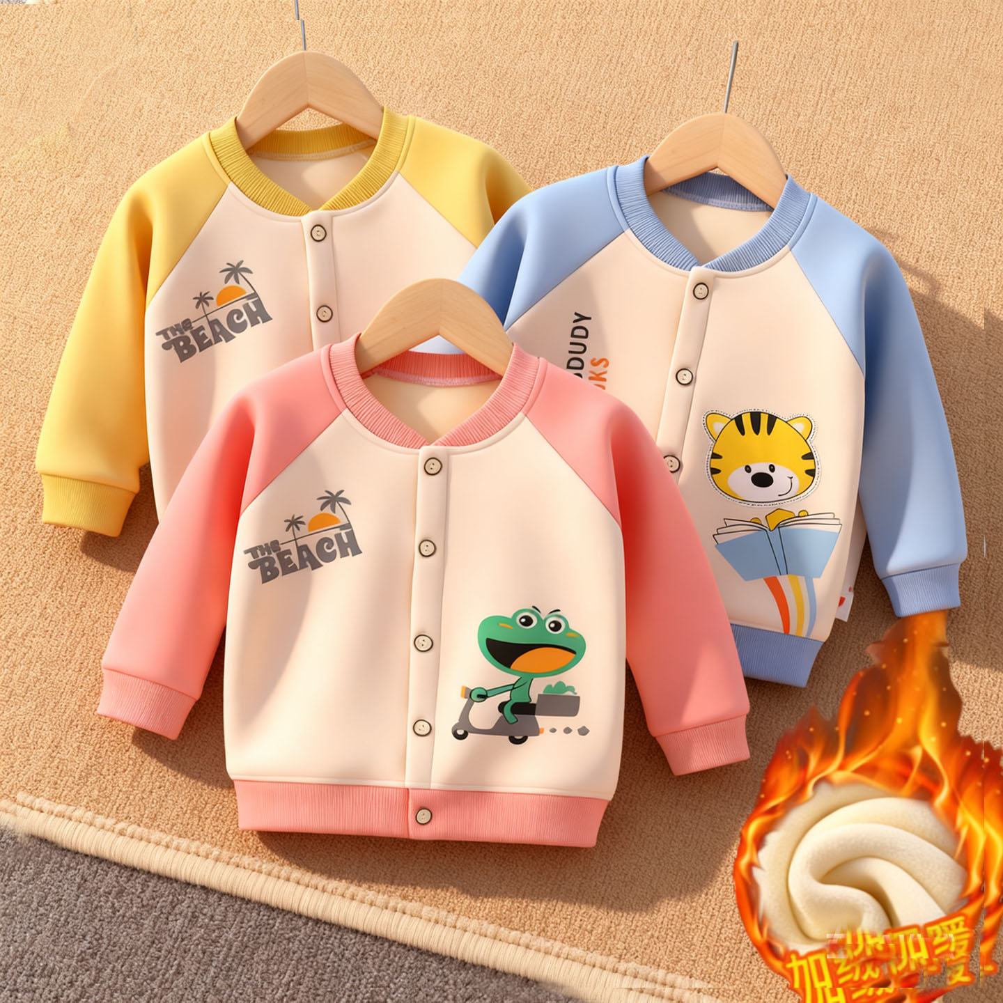 今日秒杀加绒洋气宝宝保暖外套