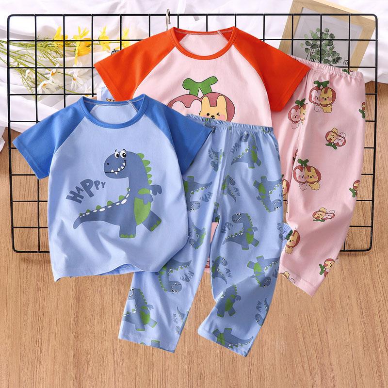 儿童夏装套装2025夏季新款男童短袖长裤两件套男宝T恤防蚊裤衣服