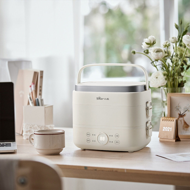 小熊电加热饭盒DFH-E15Y6插电蒸煮上班族便携式保温办公室热饭盒