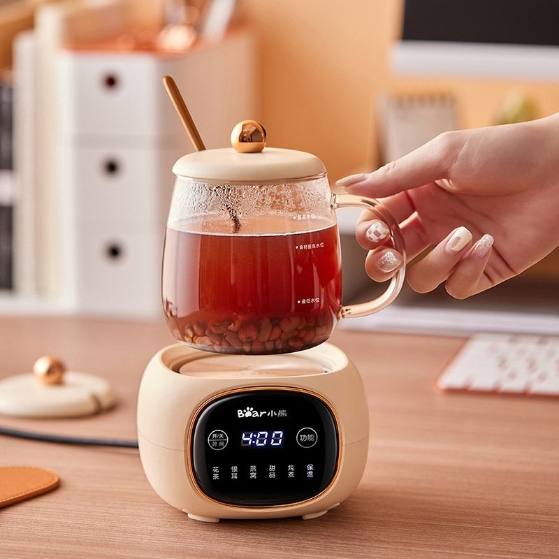 小熊mini养生壶YSH-Q04E5 小型全玻璃办公室迷你便携分体式电热杯