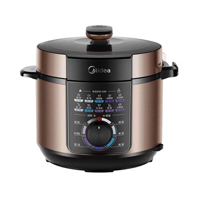 MY-YL50X3-102电压力锅家用智能5升多功能电高压锅咖啡色美的黑晶