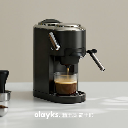 olayks立时咖啡机OLK-C800M 意式家用小型胶囊冷热萃打奶泡半自动