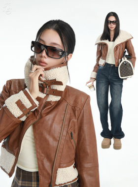 现货Dailyshero*Mild winter 环保皮短款”大翻领“外套