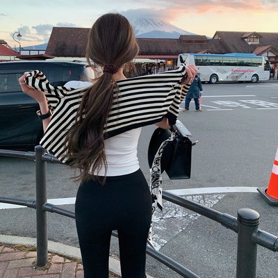 【黑松露开衫】镇店品！年年想要回购！降温冰肤感条纹毛织上衣