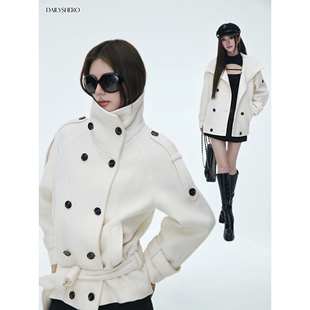 Dailyshero*显化lady感!600g轻奢羊绒羊毛”双排扣“毛呢大衣