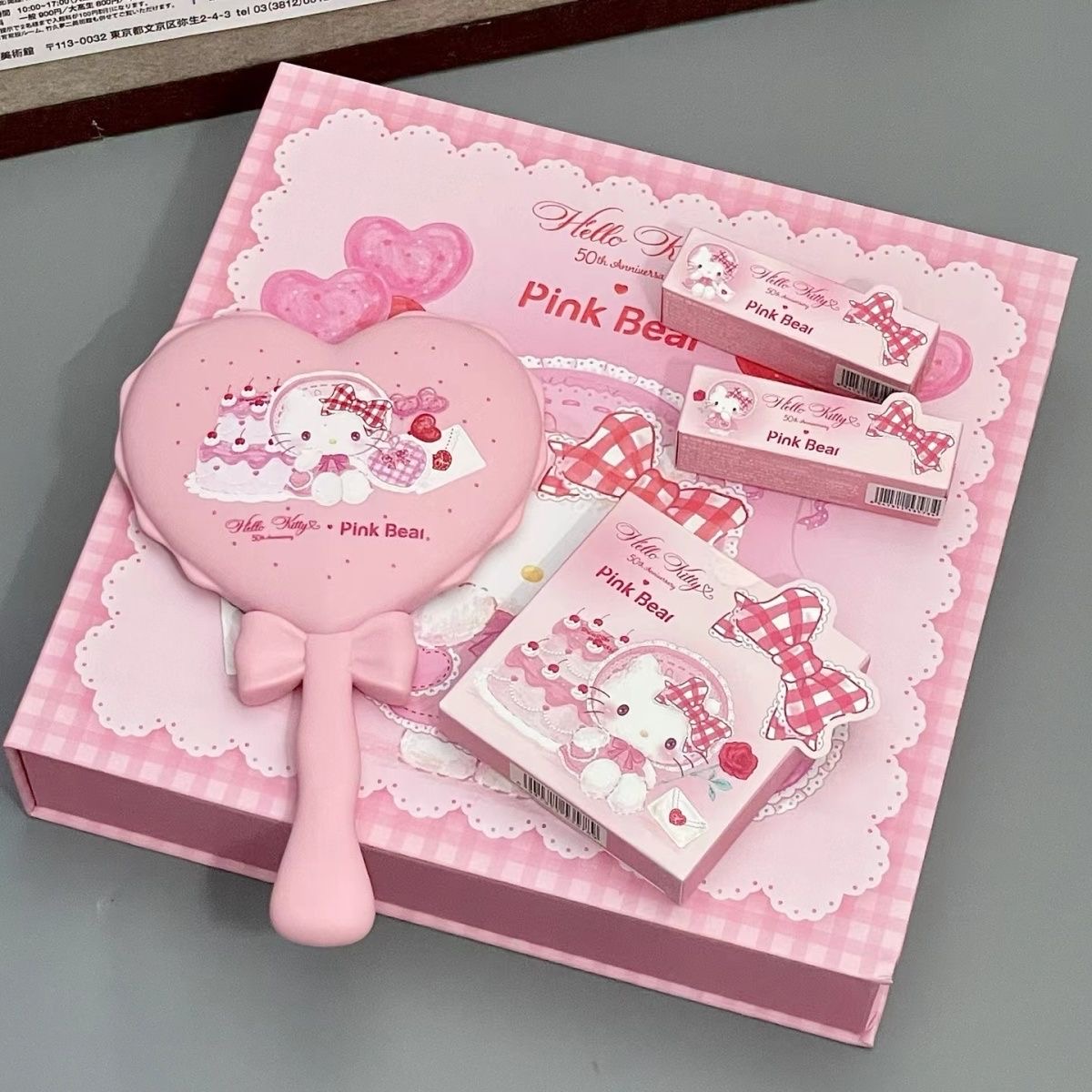 现货pinkbear皮可熊Hello kitty合作款糖光口红礼盒唇釉综合盘女