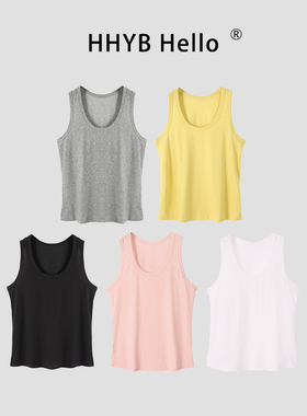 HHYB别来无恙 小众宽肩带无袖运动背心吊带2025新款上衣女253050