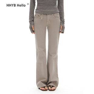HHYB别来无恙 2025新款复古中低腰休闲百搭直筒牛仔裤女Q264030