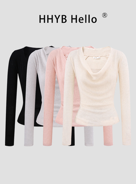 HHYB别来无恙 荡领显瘦针织+内搭小吊带春季两件套女M1557套装