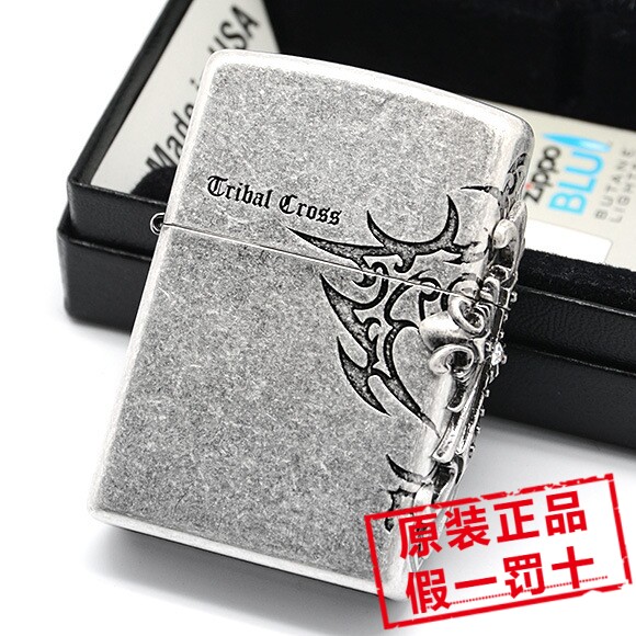 正品ZIPPO芝宝打火机 韩版 古银侧天使十字架 圣天使徽章