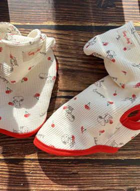 史努比樱桃新年红加绒加厚卫衣帽衫宠物衣服