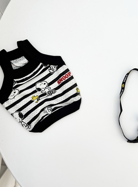 原创黑白经典史努比条纹宠物凉凉衣猫狗通用