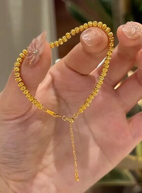 格调小红书爆款老钱风猫眼豆豆手链高级感车花珠显白超亮手饰手链