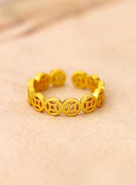 招财铜钱戒指新中式气质百搭