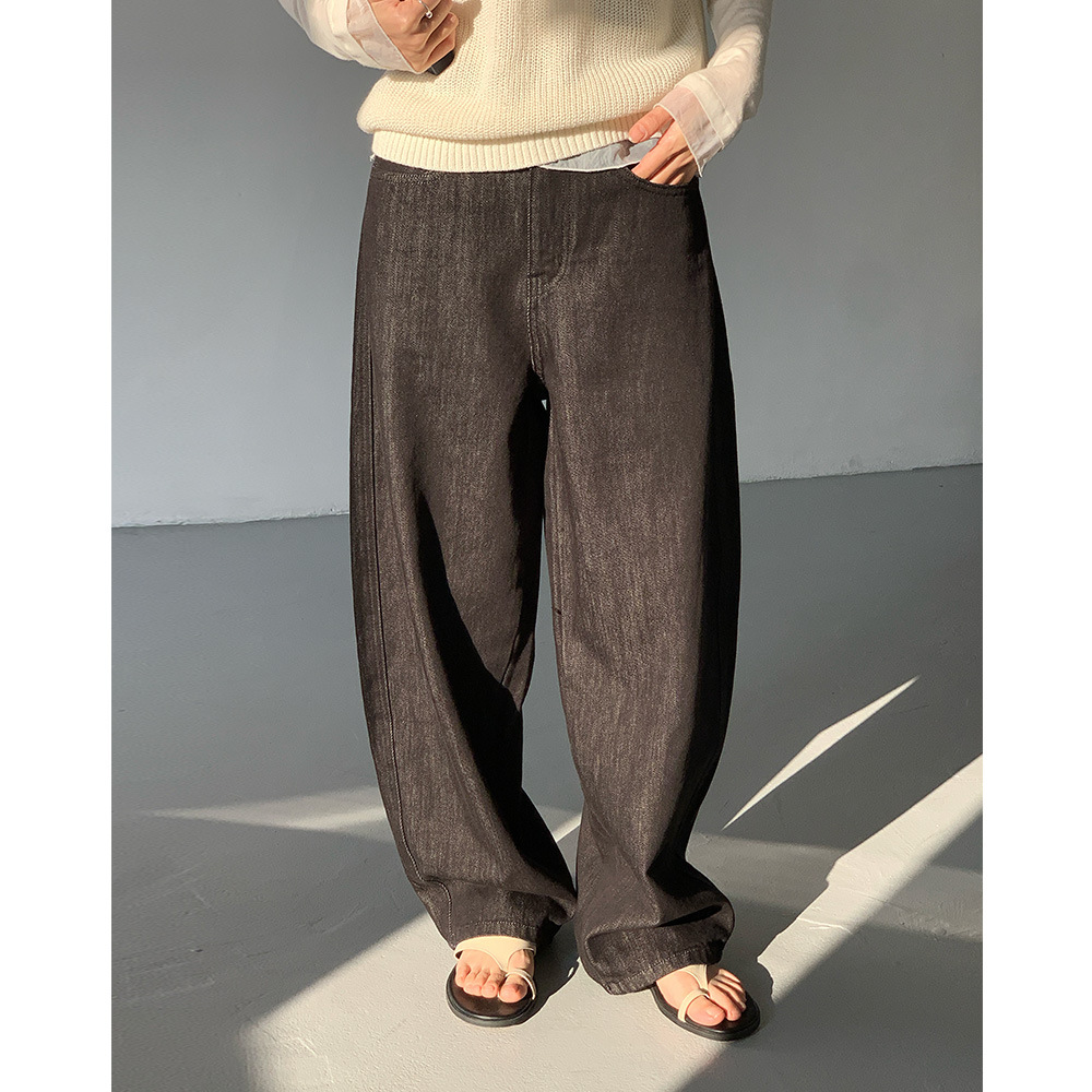 EVERTRUE 2025春季新款阔腿裤女韩版纯棉垂感高腰拖地裤子66546