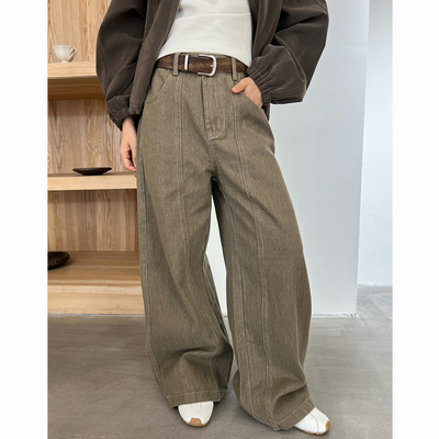 ［T台］T-PLATFORM广州十三行 美式休闲拖地裤女秋季香蕉裤
