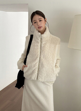 TG 两面穿毛绒绒暖和高级感立领羽绒马甲外套女2025冬季新款