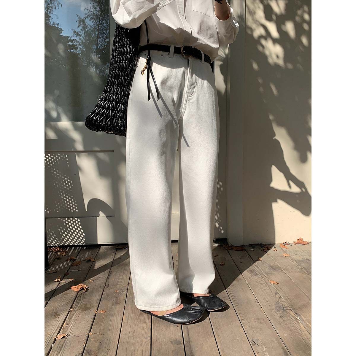 趋梦DT ETOLIE通勤神裤高腰直筒牛仔裤女2025新款简约风休闲长裤