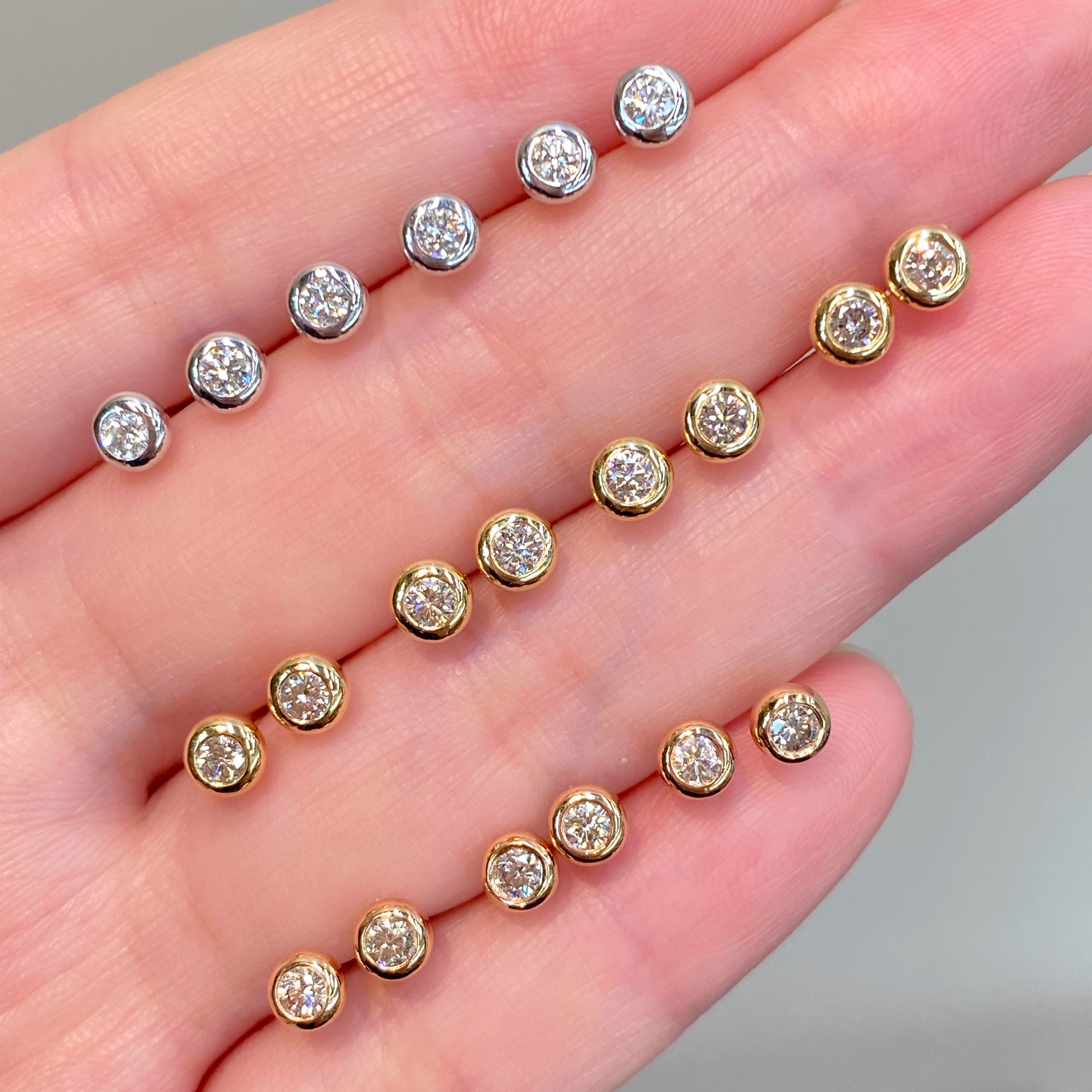 天然钻石耳钉钻石18K金20分高级感百搭时尚超闪耳饰