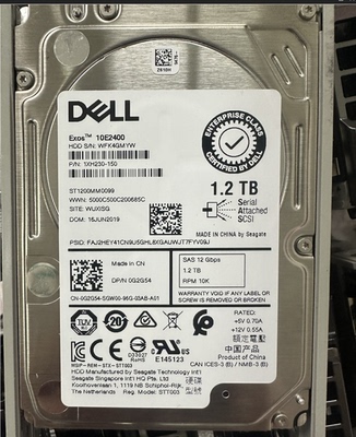 Dell/戴尔 1.2T 12Gb 10K 2.5寸 SAS 硬盘 ST1200MM0099 0G2G54