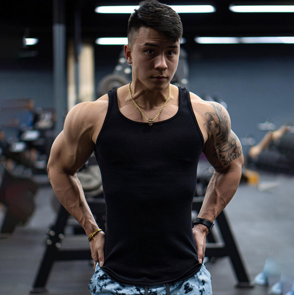 FITNESS VEST MENS SPORTS SLIM SLEEVELESS T-SHIRT QUICK-DRYING BREATHABLE AMERICAN TRENDY BRAND TOP BASKETBALL STRETCH TIGHTS